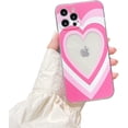 thumbnail image 1 of Compatible with iPhone 13 Pro Max Cute Love Heart Case for Women Girls,Soft TPU Swirls Painting Art Heart Pattern Full Body Protection Shockproof Case for iPhone 13 Pro Max 6.7"-Pink, 1 of 11