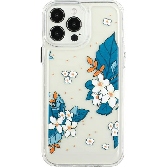 Compatible with iPhone 13 Pro Max Embossed Flower Case Colorful Clear Blooming Floral Shockproof Soft Flexible TPU Bumper Slim Protective Cute Fashion Cover for Girl Women