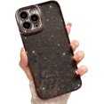 thumbnail image 1 of Compatible with iPhone 13 Pro Max Glitter Plating Case, Luxury Bling Sparkly Shiny Clear Case for iPhone 13 Pro Max 6.7" Camera Protection Soft TPU Shockproof Back Cover for Women Girl Black, 1 of 12