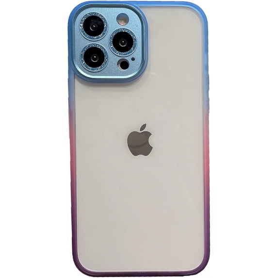 Compatible with iPhone 13 Pro Max Gradient Case Colorful Bling Clear Glitter Sparkle Camera Protection Soft TPU Glossy Luxury Shockproof Protective Cover for Girls and Women