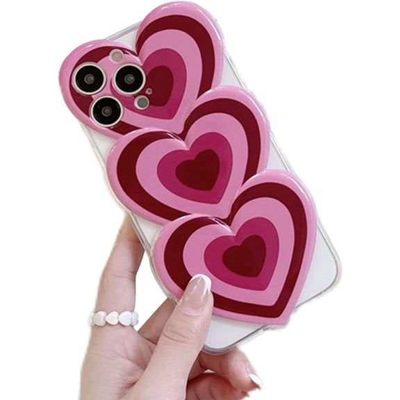 Compatible with iPhone 13 Pro Max Love Heart Case for Women Girls Girly Cute Case Fashion Clear 3D Heart Design Soft TPU Cover Camera Protection for iPhone 13 Pro Max (6.7 inch)