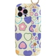 thumbnail image 1 of Compatible with iPhone 13 Pro Max Love Heart Oval Case with Adjustable Wrist Strap Kickstand Holder Hand Strap Glossy Protection Fashion Shockproof Case for Girls Women, 1 of 7