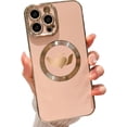 thumbnail image 1 of Compatible with iPhone 13 Pro Max Magnetic Case 6.7 Inch,with Wings, Heart,Angel Pattern Luxury Plating Phone Case for Women Girls with Camera Lens Protector Back Cover-Pink, 1 of 11