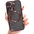 thumbnail image 1 of Compatible with iPhone 13 Pro Max Magnetic Case Glitter,Compatible with MagSafe,Camera Protector Luxury Plating Cute Bling Shiny Clear Case for Iphone13promax for Women Girls Cover (Black), 1 of 8