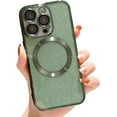 thumbnail image 1 of Compatible with iPhone 13 Pro Max Magnetic Case Glitter,Compatible with MagSafe,Camera Protector Luxury Plating Cute Bling Shiny Clear Case for Iphone13promax for Women Girls Cover (Green), 1 of 10