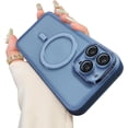 thumbnail image 1 of Compatible with iPhone 13 Pro Max Magnetic Clear Case,Soft Silicone Frosted Shockproof MagSafe Case with Full Camera Lens Protector for iPhone 13 Pro Max Women Girl Men-Sky Blue, 1 of 13