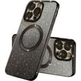 thumbnail image 1 of Compatible with iPhone 13 Pro Max Magnetic Gardient Glitter Case, Plating Bling Cute Case with MagSafe for Women Girls Full Camera Protector Back Cover for iPhone 13 Pro Max 6.7'' Black, 1 of 14