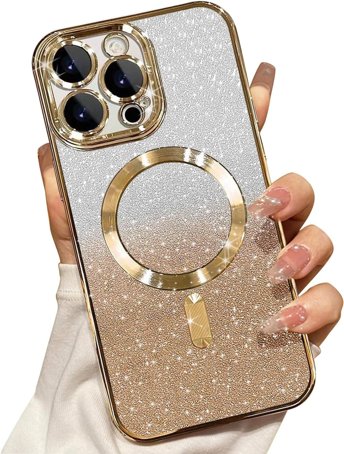 Compatible with iPhone 13 Pro Max Glitter Case with Camera