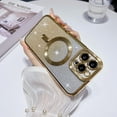 thumbnail image 1 of Compatible with iPhone 13 Pro Max Magnetic Glitter Case,Cute Plating Bling Phone Case Compatible with MagSafe for Women Girls Camera Protector Back Cover for iPhone 13 Pro Max 6.7'' Gold, 1 of 18