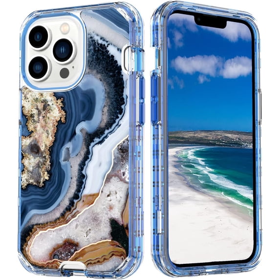 Compatible with iPhone 13 Pro Max Marble Case Glitter Marble Pattern Case Fashion Luxury 3 in 1 Shockproof Protective Cover for iPhone 13 Pro Max (6.7 inch) Women and Girls
