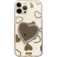 thumbnail image 1 of Compatible with iPhone 13 Pro Max Mirror Diamond Case Makeup Bling Shiny Glitter Clear Luxury 3D Rhinestones Crystal Pretty Bumper Shockproof Protective Cover for Girls and Women, 1 of 7