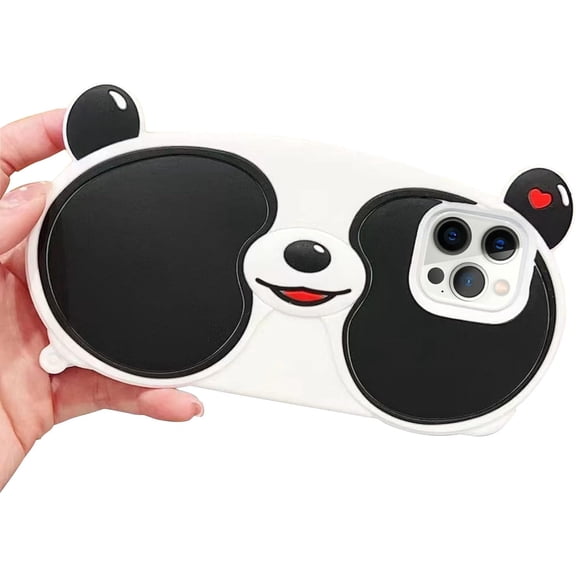 Compatible with iPhone 13 Pro Max Panda Case for Women and Girls Cute Cover 3D Panda Pattern Design Soft Silicone Shockproof Protective Cover Compatible with iPhone 13 Pro Max (6.7 inch)