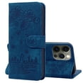 thumbnail image 1 of Compatible For iPhone 13 Pro Max Shockproof Flexible Stand and Flip Wallet with Wrist Strap Case, 360 Protection Luxury Cute Pattern Embossed PU Leather Cover.For iPhone 13 Pro Max,Blue, 1 of 7