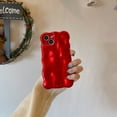 thumbnail image 1 of Compatible with iPhone 13 Pro Max Wavy Phone Case, Cute 3D Wave Bubble Pattern and Stylish Wavy Border Soft TPU Protection Shockproof Phone Case for Women Girls for iPhone 13 Pro Max, Red, 1 of 12