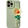 thumbnail image 1 of Compatible with iPhone 13 Pro Max Wrist Strap Case Kickstand Holder Hand Strap Flowers Lens Camera Protection Cute Fashion Soft TPU Shockproof Protective Cover for Girls and Women, 1 of 14