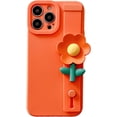 thumbnail image 1 of Compatible with iPhone 13 Pro Max Wrist Strap Case Kickstand Holder Hand Strap Flowers Lens Camera Protection Cute Fashion Soft TPU Shockproof Protective Cover for Girls and Women, 1 of 7