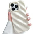 thumbnail image 1 of Compatible with iPhone 13 Pro Phone Case Luxury 3D Water Ripple Shape Pattern Camera Lens Protection Shockproof Soft TPU Case for Women Girls Slim Phone Case (White), 1 of 12