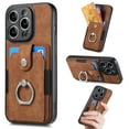 thumbnail image 1 of Compatible with iPhone 13 Pro Wallet Case with Card Holder, Premium Leather 360° Rotation Ring Holder Kickstand Shockproof Phone Case Cover for Apple iPhone 13 Pro 6.1", Brown, 1 of 9