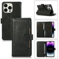 thumbnail image 1 of Compatible with iPhone 13 Pro Wallet Case,RFID Blocking PU Leather Folio Magnetic Closure Protective Cover with Wrist Strap Outer Slide Credit Card Holder Kickstand Men Women,Black, 1 of 11