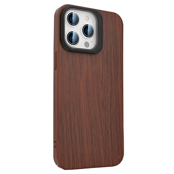 Compatible for iPhone 13 Pro Wooden Pattern Slim Case, Kickstand Case Compatible with MagSafe Wireless Charging, Rugged PC Shockproof Lens Protector Case for iPhone 13 Pro,Walnut Pattern