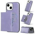 thumbnail image 1 of Compatible for iPhone 13 Wallet Case, Detachable PU Leather Purse Phone Cover with Flip Stand, Support Magnetic Mag-Safe Charging, Shockproof Protective Case for iPhone 13, Purple, 1 of 6