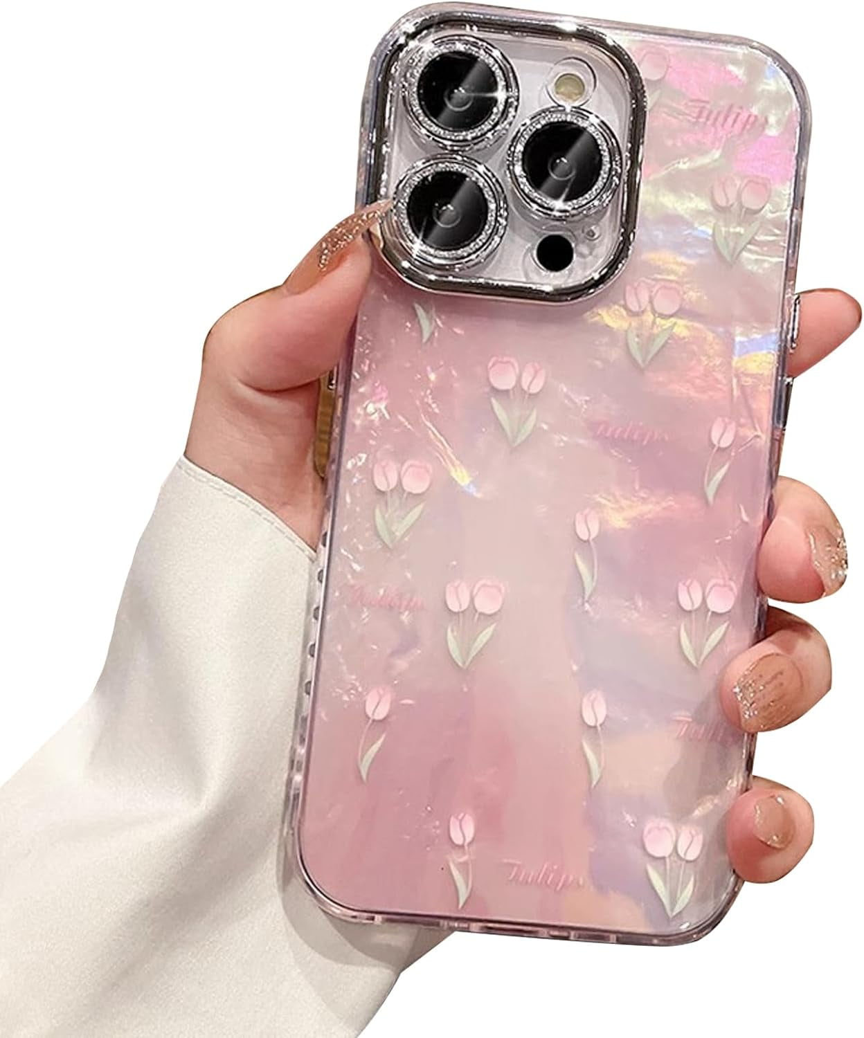 Compatible with iPhone 13 for Women/Girls, Glitter Bling Gradient Pink