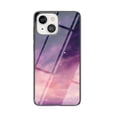 thumbnail image 1 of Compatible with iPhone 13 mini Case,Cute Starry Sky Patterned  Fashionable Tempered Glass Back with Soft Silicone Bumper Lightweight Protective Phone Case for iPhone 13 mini,Dreamy, 1 of 11