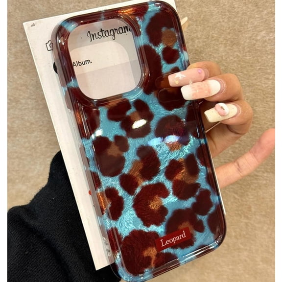 Compatible for iPhone 14/15/16/17 Plus/Pro/Pro Max Case with Cute Cheetah Leopard Print Retro Aesthetics Design Soft Slim TPU Shockproof Protective Bumper Glitter Shiny Phone Cover