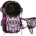thumbnail image 1 of Compatible with iPhone 14 Astronaut Case with Kickstand Mirror Lanyard Shoulder Strap Case Detachable Glitter Paper Mirror Case for Women Girls Cute 3D Astronaut Bling Case, Purple, 1 of 16