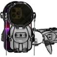 thumbnail image 1 of Compatible with iPhone 14 Astronaut Case with Kickstand Mirror Lanyard Shoulder Strap Case Detachable Glitter Paper Mirror Case for Women Girls Cute 3D Astronaut Bling Case, Black, 1 of 16