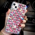 thumbnail image 1 of Compatible with iPhone 14 Bling Diamond Case for Women Girls Girly Glitter Shiny 3D Crystal Rhinestone Case Fashion Luxury Double Color Sparkly Gemstone Soft TPU Cover, 1 of 5