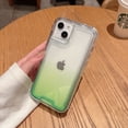 thumbnail image 1 of Compatible with iPhone 14 Case, 2 in 1 Hybrid Rugged Hard PC+Soft Silicone Bumper Slim Rugged Anti-Scratch Shockproof Gradient Color Phone Case Women Girls for iPhone 14,Green, 1 of 9