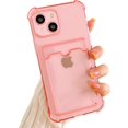 thumbnail image 1 of Compatible for iPhone 14 Case Clear with Card Holder, Cute Phone Cover for Women Girl, Protective Soft TPU Shock-Absorbing Wallet Case for iPhone 14-Clear Pink, 1 of 13