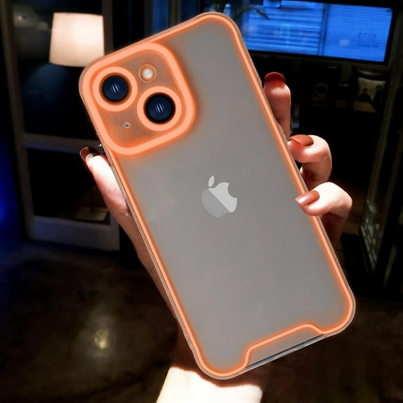 Compatible with iPhone 14 Case Clear Luminous Case Glow in The Dark Noctilucent Luminous Space Nebula Slim Fit Cover Protective Anti Scratch Cases Thin Translucent Protective Case Pink