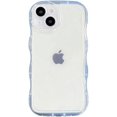 thumbnail image 1 of Compatible with iPhone 14 Case,Cute Clear Curly Wave Frame Shape Design with Camera Lens Protector Cover,Soft Slim Transparent TPU Full Protection Case for Women and Girls-Clear, 1 of 12