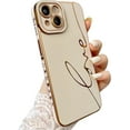 thumbnail image 1 of Compatible with iPhone 14 Case Cute, Luxury Plating Love Letter Phone Case, Electroplated Heart Case for Women Girls Soft TPU Shockproof Camera Protective Back Cover - White, 1 of 9