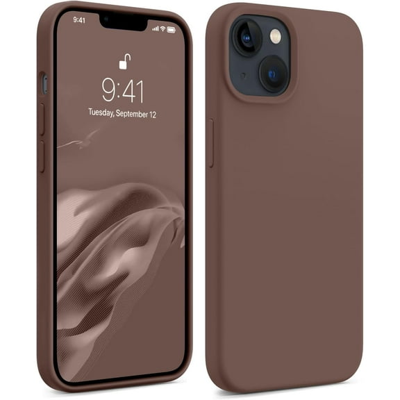 Compatible with iPhone 14 Case, Full Body Food-Grade Silicone Wear-Resistant, Anti-Drop Protection with Soft Anti-Scratch Microfiber Lining Phone Case for iPhone 14, 6.1 inch,Chocolate