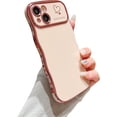 thumbnail image 1 of Compatible with iPhone 14 Case for Girls Women,Cute Curly Wavy Grip Design with Love Heart Pattern Case Plating Edge Full Camera Protection Soft Shockproof Phone Case for iPhone 14-Pink, 1 of 11