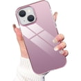 thumbnail image 1 of Compatible with iPhone 14 Case Glossy Hard Electroplating Case Cute Women Girls Makeup Mirror Case Slim Soft Bumper Camera Lens Protection Screen Protector Shockproof Cover, Pink, 1 of 11