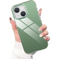 thumbnail image 1 of Compatible with iPhone 14 Case Glossy Hard Electroplating Case Cute Women Girls Makeup Mirror Case Slim Soft Bumper Camera Lens Protection Screen Protector Shockproof Cover, Green, 1 of 11