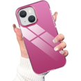 thumbnail image 1 of Compatible with iPhone 14 Case Glossy Hard Electroplating Case Cute Women Girls Makeup Mirror Case Slim Soft Bumper Camera Lens Protection Screen Protector Shockproof Cover, Rose, 1 of 11