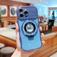 thumbnail image 1 of Compatible with iPhone 14 Case, Luxury Glitter Plating Magsafe Ring Kickstand Case Compatible with MagSafe for Women Girls Shockproof Protective Back Cover with Lens Protector - Blue, 1 of 9