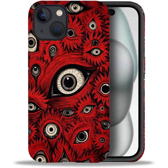Compatible with iPhone 14 Case, Red Eyes Case for Case Soft TPU + Hard PC 2 in 1, Anti-Scratch Soft TPU Shockproof Unique Protective Cover Pattern Design
