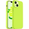thumbnail image 1 of Compatible with iPhone 14 Case,[Silky Touch Premium Liquid Silicone] [Soft Anti-Scratch Microfiber Lining], Ultra Slim Shockproof Protective Case for iPhone 14 - Fluorescent Green, 1 of 12