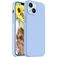 thumbnail image 1 of Compatible with iPhone 14 Case,[Silky Touch Premium Liquid Silicone] [Soft Anti-Scratch Microfiber Lining], Ultra Slim Shockproof Protective Case for iPhone 14 - Light Blue, 1 of 12