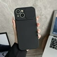thumbnail image 1 of Compatible with iPhone 14 Case, [Smooth Silicone Full Coverage Camera] [Drop Protection], Shockproof Slim Soft Microfiber Lining Camera Lens Slide Protective Phone Case, Black, 1 of 11