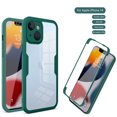 thumbnail image 1 of Compatible with iPhone 14 Case Upgrade Full-Body Clear Bumper with Built-in Screen Protector Camera Lens Protection,Transparent Rugged TPU Silicone Case for iPhone 14  6.1 inch, Green, 1 of 6