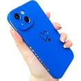 thumbnail image 1 of Compatible with iPhone 14 Case for Women, Cute Plated Love Heart with Full Camera Lens Protection Soft TPU Slim Shockproof Phone Case for iPhone 14 6.1 Inch - Royal Blue, 1 of 9