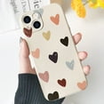 thumbnail image 1 of Compatible with iPhone 14 Case for Women Girls, Cute Matte Love Hearts Pattern, Premium Soft Liquid Silicone Back Cover with Camera Protection, Shockproof Phone Case for iPhone 14 - Beige, 1 of 14