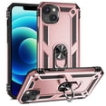 thumbnail image 1 of Compatible with iPhone 14 Case,with 360 Ring Holder Kickstand Card case, Armor Military Grade Protection Hybrid Silicone TPU PC Rugged Case, Magnetic with Car Mount Phone Cover,Rosegold, 1 of 8